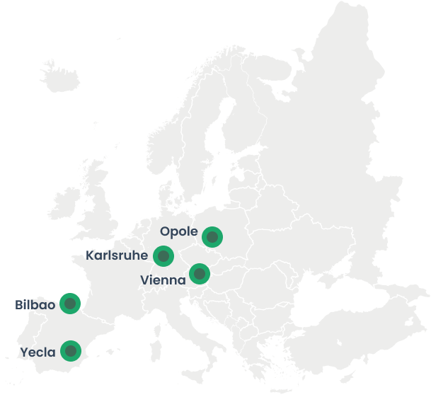 map with location of crocems project partners